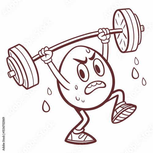 Weightlifting emoji with sweat drops