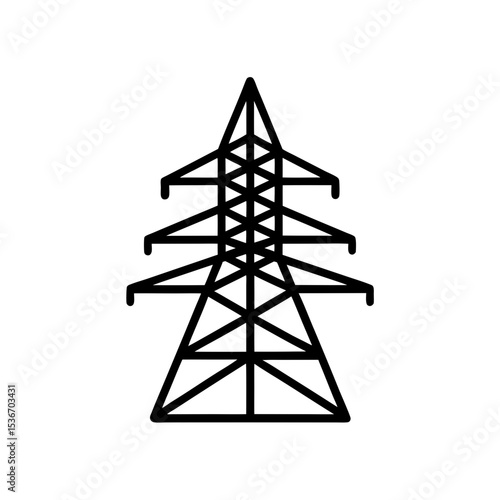 Electric Tower Silhouette Icon