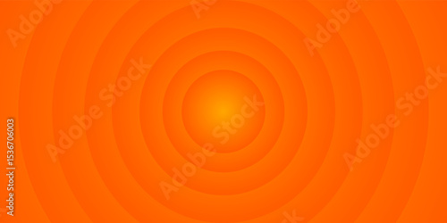 Bright orange radial gradient circles expand outward from the center, creating a warm, hypnotic pattern with a glowing sun-like focal point.