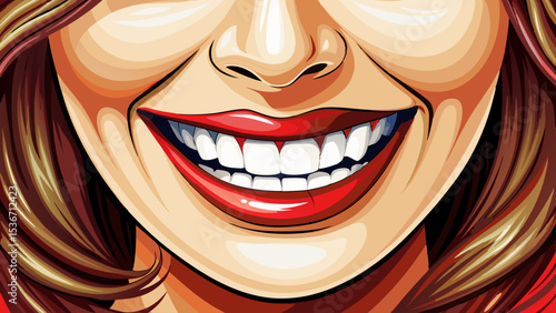 loseup with perfect female teeth Very beautiful
