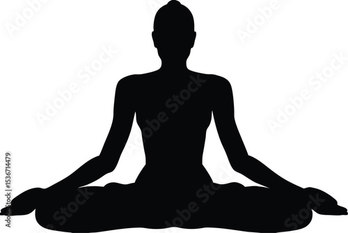 silhouette of a woman in yoga position