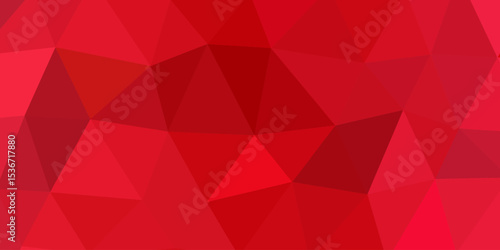 Red Faceted Polygon Background for Web and Print