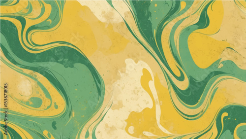 abstract old yellow and green paper background with marbled vintage texture in elegant website or textured paper design.