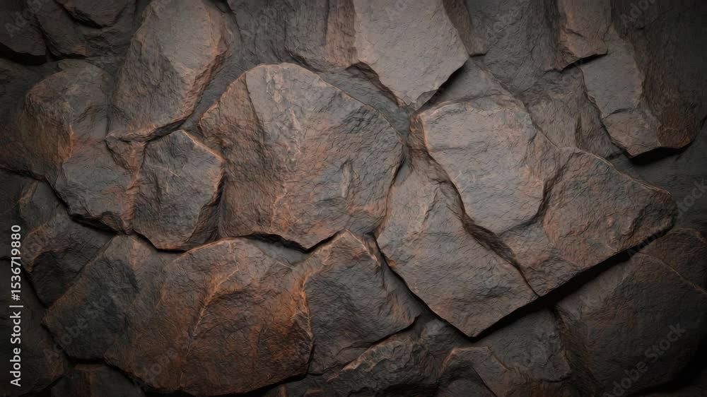 Rough stone wall texture with natural gray rock surface, rugged and ...