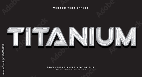 Titanium Chrome Style 3d editable text effect Template Suitable for shiny theme