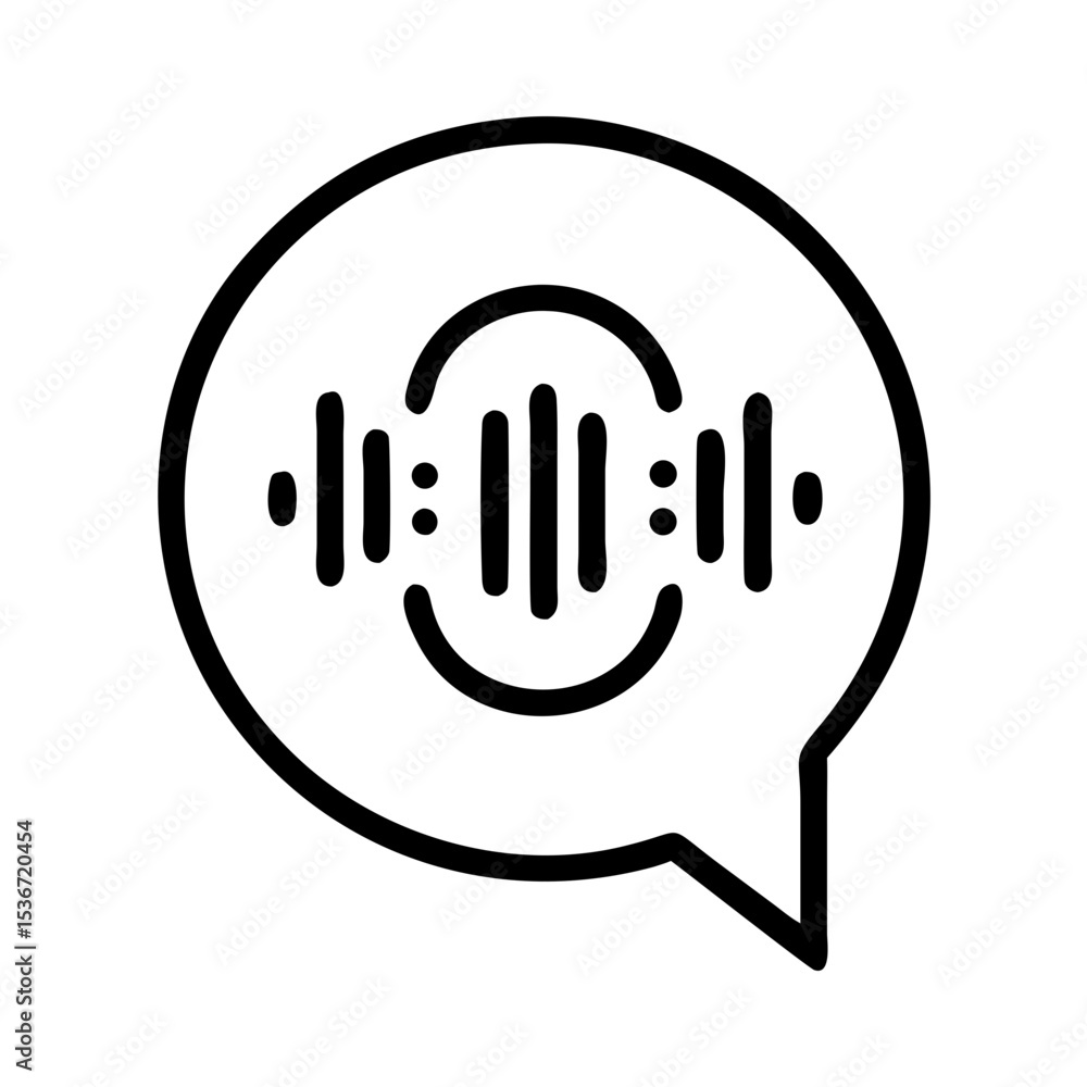 Voice Tech Symbol - Soundwave Bubble Icon
Voice Tech Symbol - Soundwave Bubble Icon