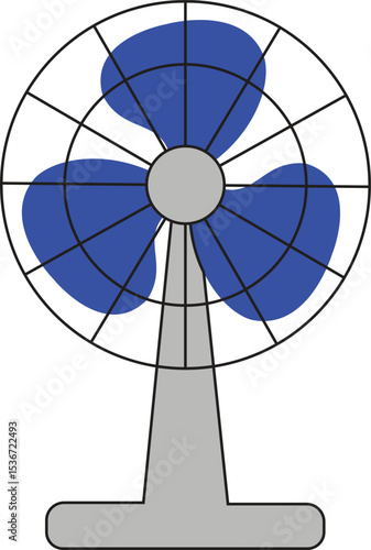 Electric fan silhouette, stand fan vector modern style Illustration