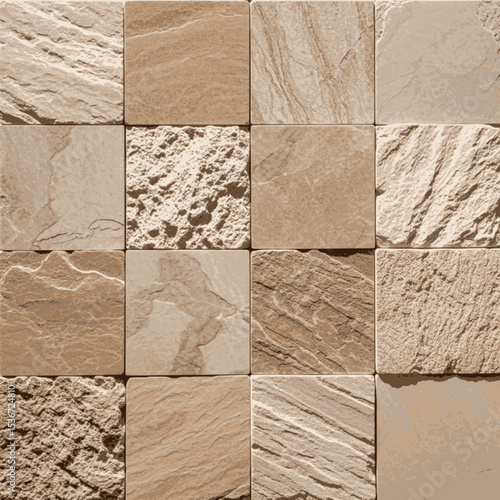 Subtle Brown Stone Mosaic – Seamless Natural Surface Pattern ,beige light brown stone or tile mosaic natural stonework texture vector background wallpaper