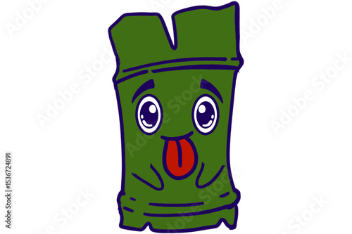 Adorable Bamboo Characters Taunting With Tongue Sticking Out

