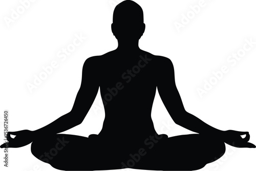 Meditation Silhouette in Lotus Pose – Inner Peace & Mindfulness