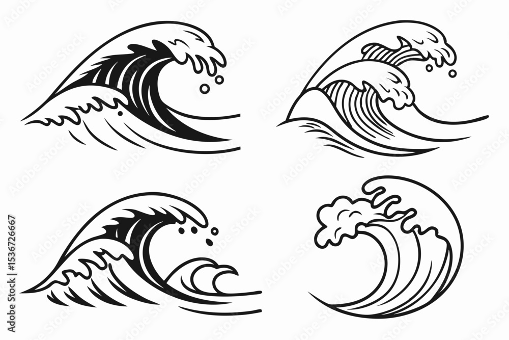 Naklejka premium set of sea animals