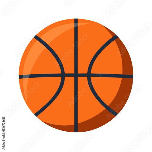 Vibrant orange basketball with black lines resting on a white background ready for a game or practice session