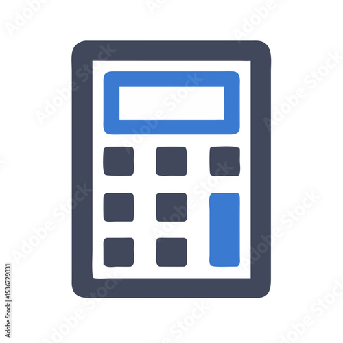 Calculator design featuring a simple layout with buttons for arithmetic operations and display, ideal for educational use