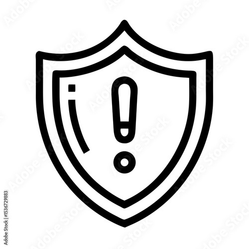 Warning symbol with exclamation mark showing safety precautions in a minimalistic design