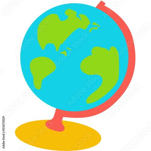 Modern globe with vibrant colors for environmental education and global exploration.


