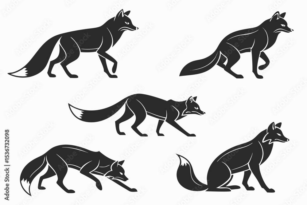 Naklejka premium set of horses