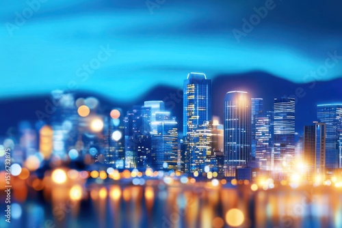 Night City Skyline Illuminates Urban Landscape