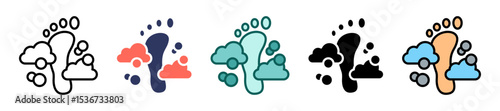 Carbon Footprint multiple icon
