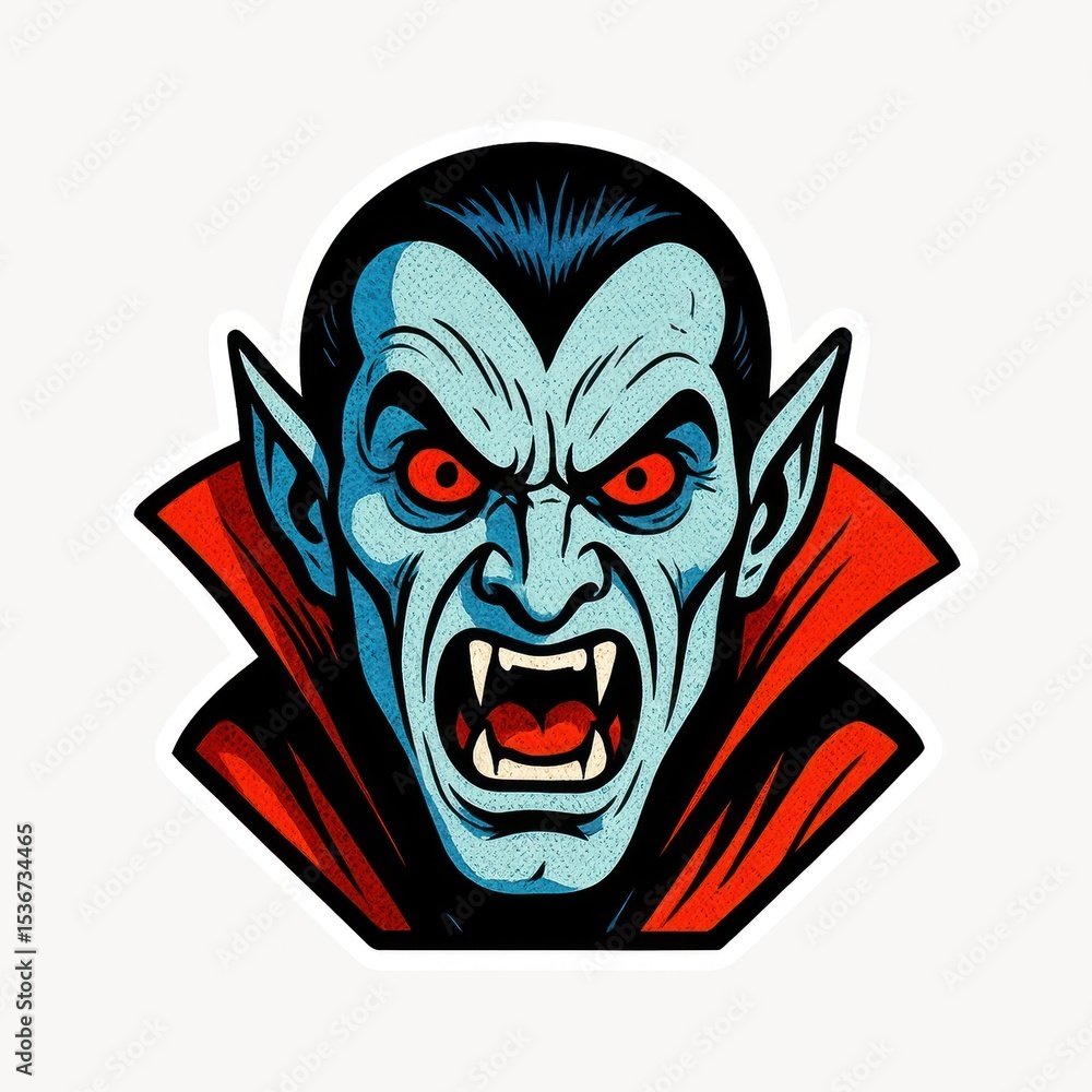 Naklejka premium Vampire face illustration sticker