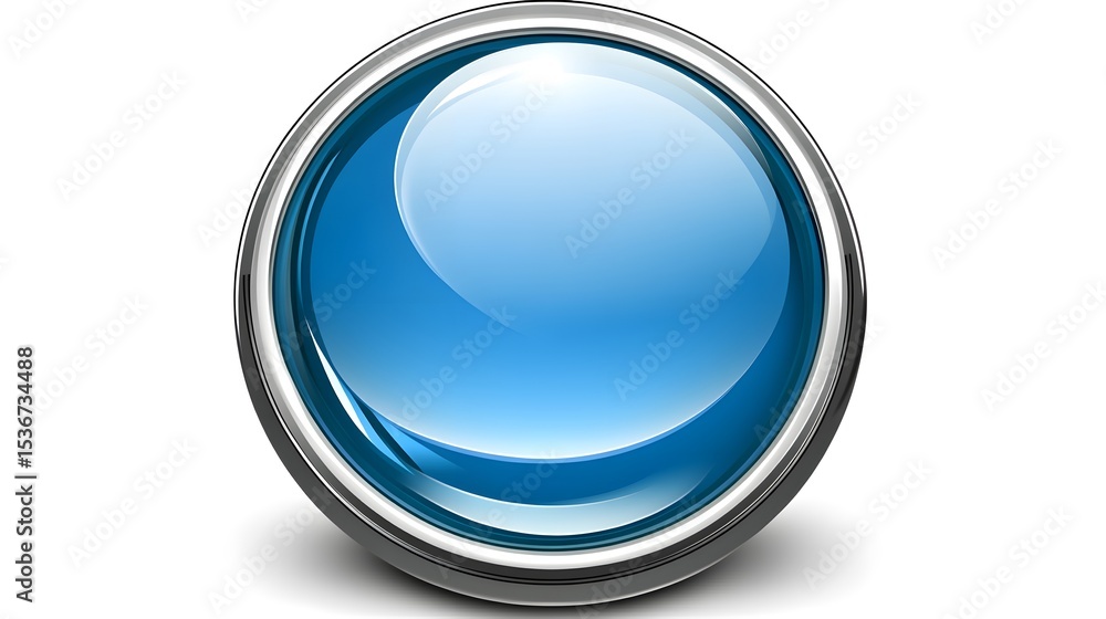 Glossy Blue Orb Button Circular Icon Design Element Glossy Blue Orb Button Circular Icon Design Element