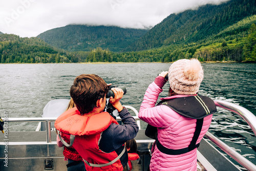 Bear watching sail trip at Pacific Rim National Park Reserve, Tofino, Vancouver Island, British Columbia, Canada