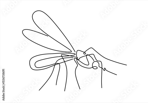 Mosquito . line icon-continuous line drawing. Editable stroke.