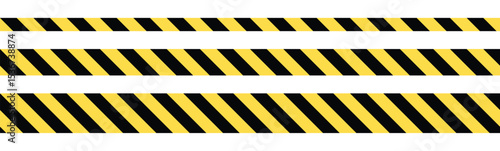 Striking bands of yellow and black stripes on white background, commonly used to denote caution, hazards, or restricted areas, conveying a visual warning message.