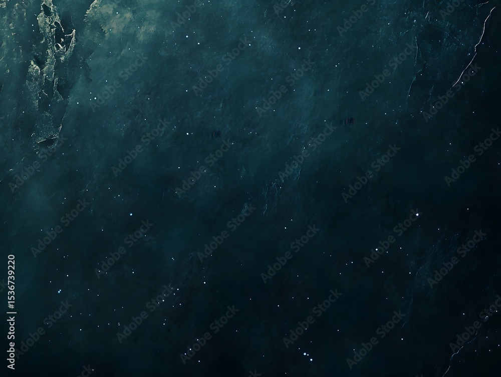 Obraz premium Dark Teal Night Sky Texture Background with Stars