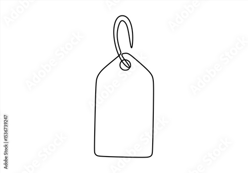 A simple price tag.  line icon-continuous line drawing. Editable stroke.