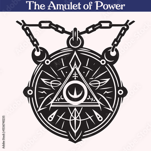Ancient Power Amulet Vector – Mystical Symbol Silhouette for Magical Designs