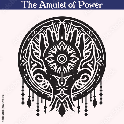 Ancient Power Amulet Vector – Mystical Symbol Silhouette for Magical Designs