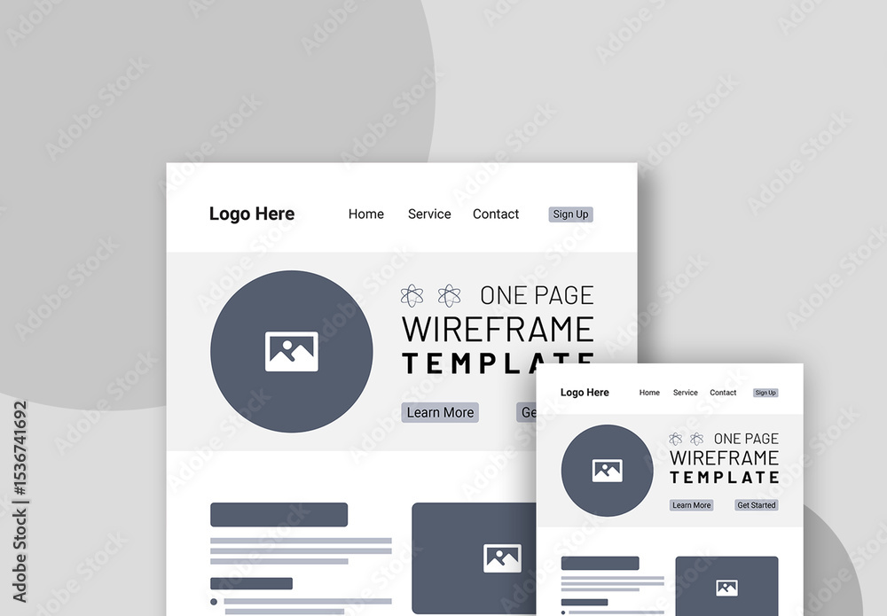 Modern Wireframe Design Template Layout Stock Template | Adobe Stock