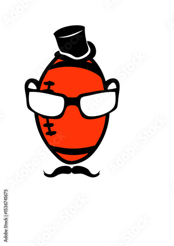 ruby foot americain smiley moustache lunette ballon