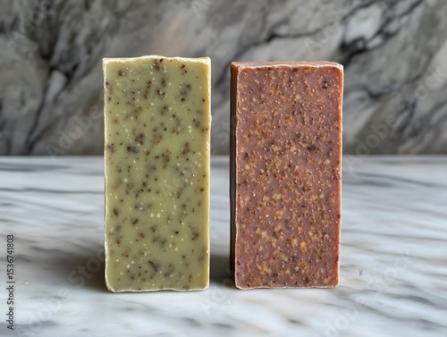 Artisan Handmade Soap Bars, Exfoliating, Natural, Organic, Spa,  Green and Brown