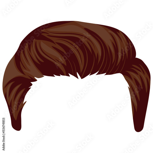 Men's medium length smooth brown hair styling template for male characters