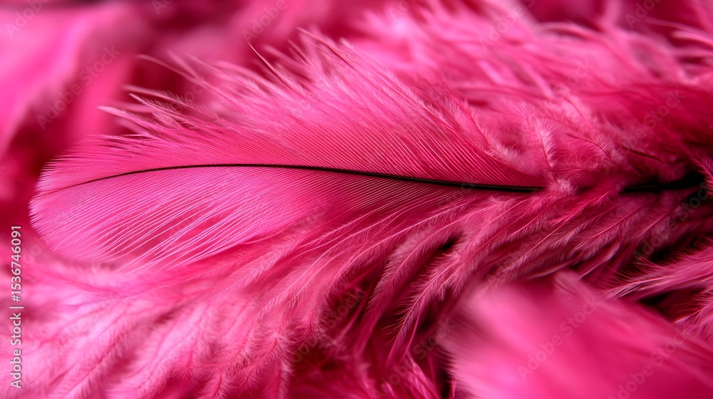Fototapeta premium Vibrant Pink Feathers Close Up Macro Photography