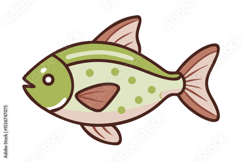 Colorful cartoon fish swimming happily in a playful underwater environment with vibrant colors