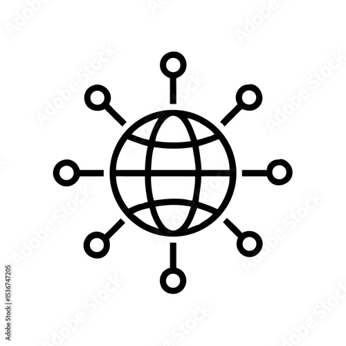 Global interconnectedness symbol illustrating digital networks and communication around the world