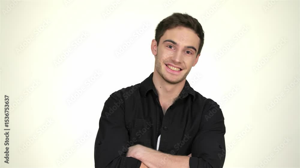 Thoughtful young man in casual attire Thoughtful young man in casual attire