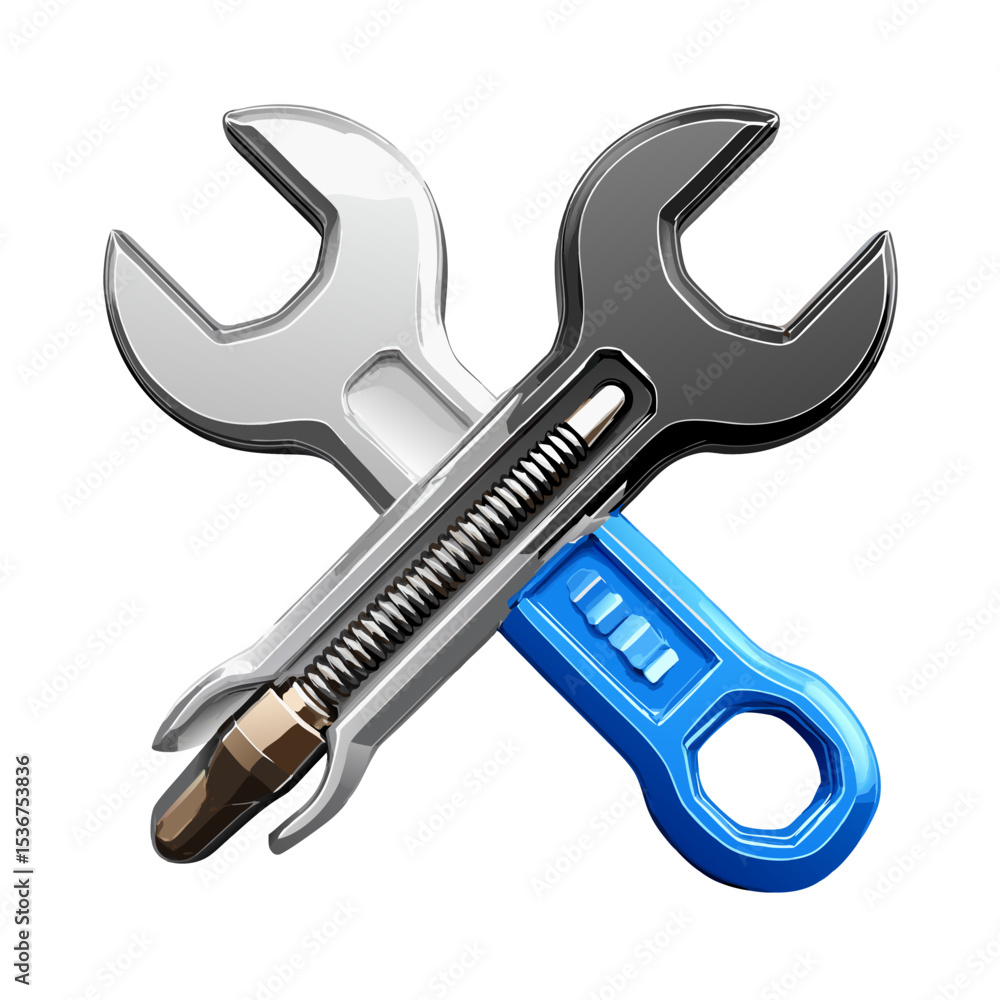 Crossed wrench and screwdriver tools icon stock vector Crossed wrench and screwdriver tools icon stock vector
