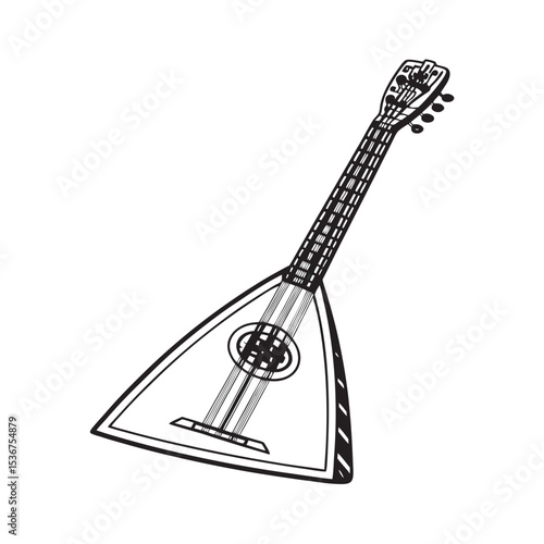 line art of Russian balalaika