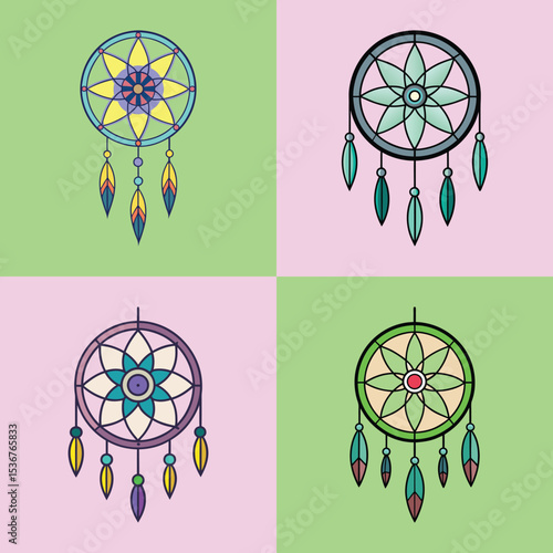 Minimalist Tarot Card Flat Illustration Mystic Divination & Fortune Telling Design