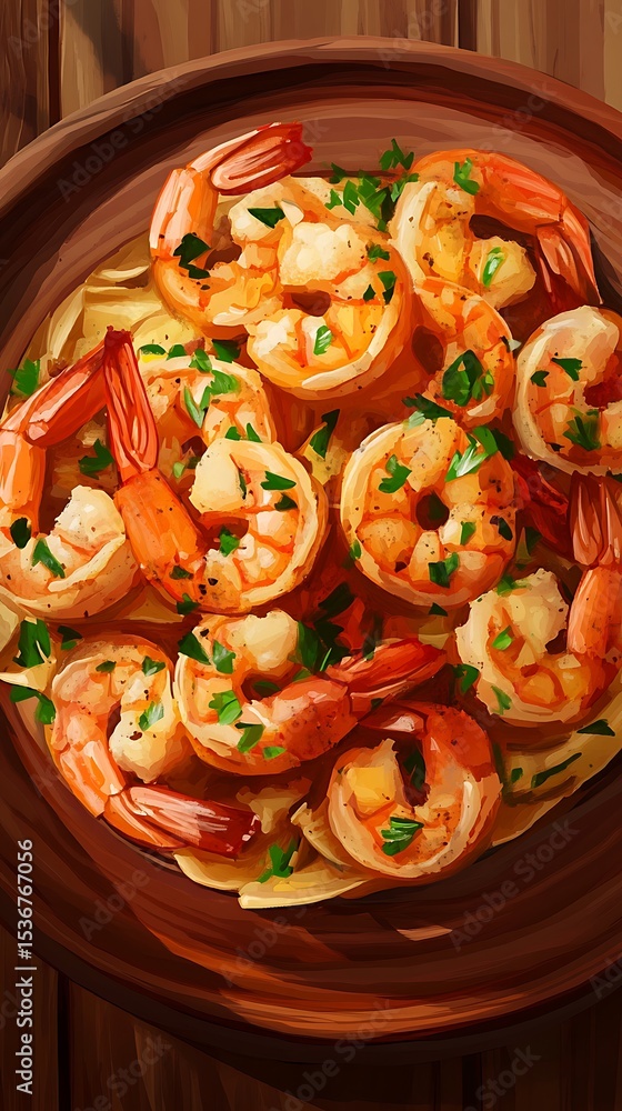 Fototapeta premium Shrimp dish on plate