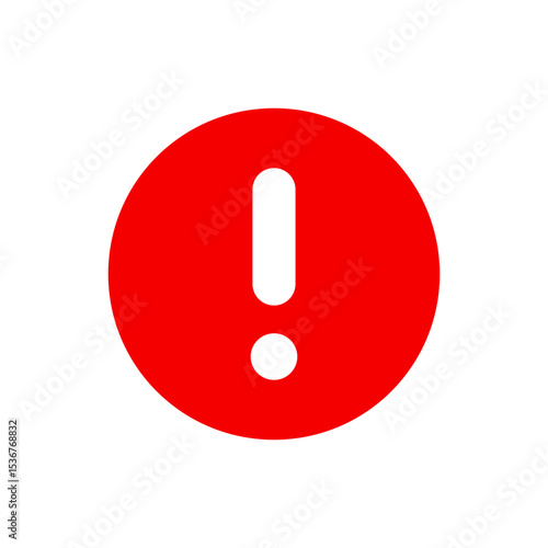 ! Exclamation mark red round icon