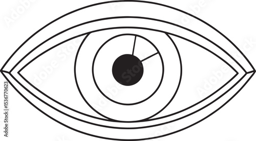 Abstract eye design line art graphic illustration for visual identity branding