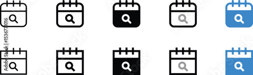 Set of Calendar Icons with Search Functionality