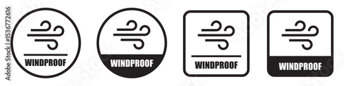 Windproof label set icon, vector illustration