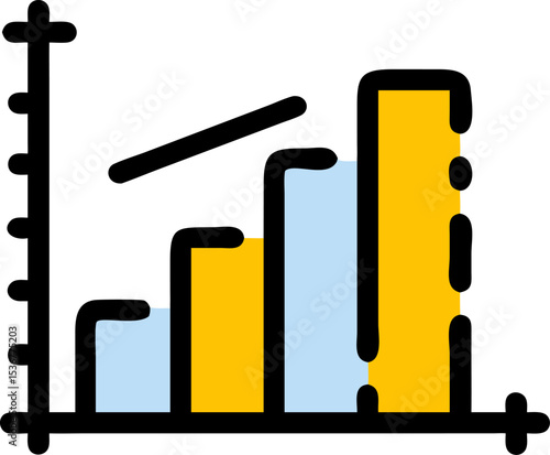 Silhouette Bar Graph Design with One Taller Bar Element