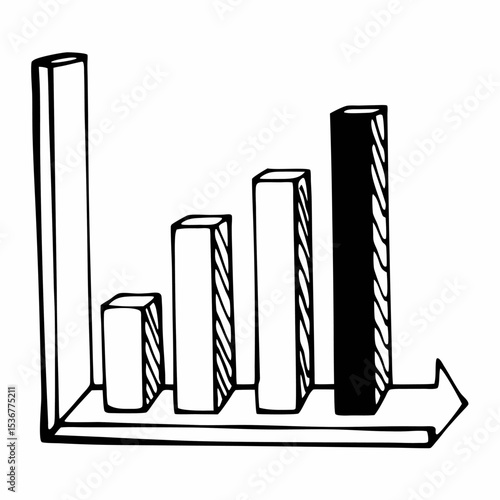 Silhouette Bar Graph with One Taller Bar Chart Design