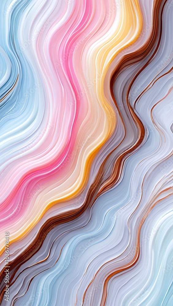 Fototapeta premium Abstract Colorful Swirls Pastel Wave Background Texture